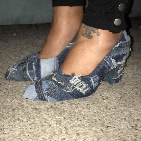 Custom Denim Block Clogs🔥🔥 - Picture 6 of 7
